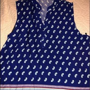 E M Too Blue Sleeveless Shirt Size 3x